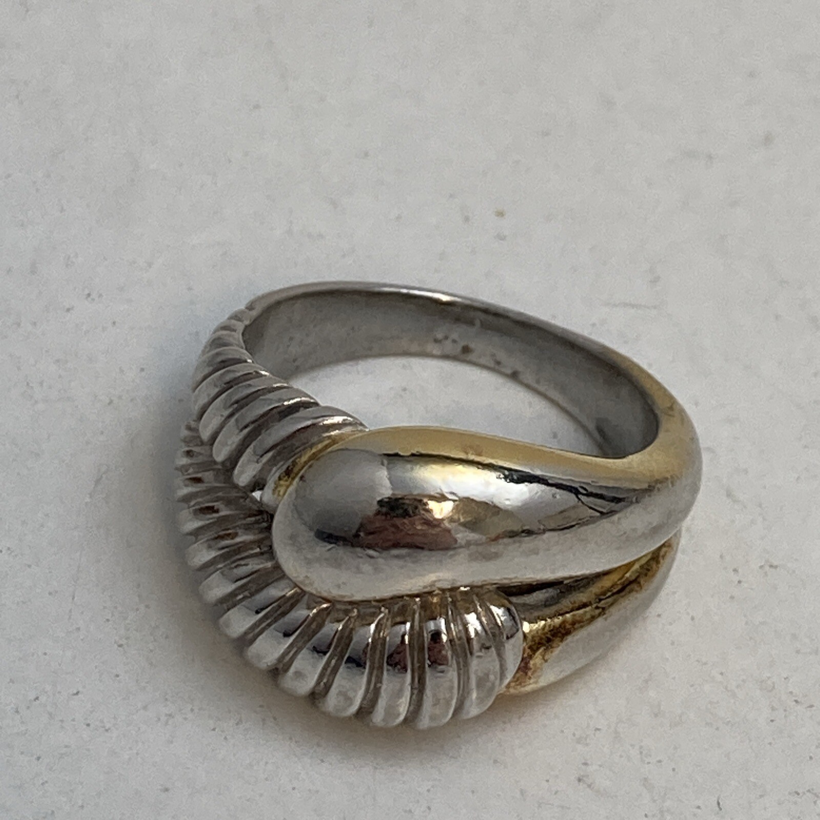 925 Sterling Silver Labyrinth Loop Ring Size 7 - image 1