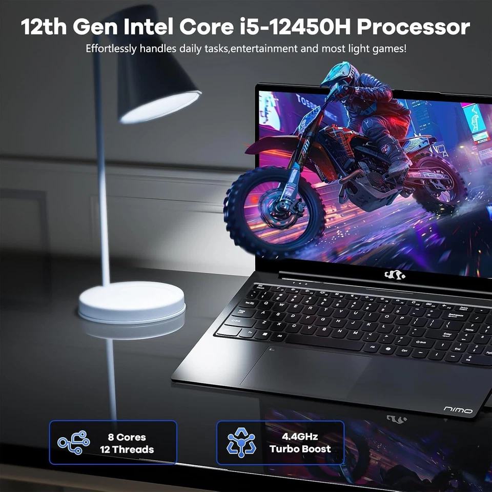 15.6 FHD IPS Laptop 8 Cores Intel i5-12450H 32GB RAM 1TB SSD WiFi-6 Win11 4.4GHz - Image 2 of 4