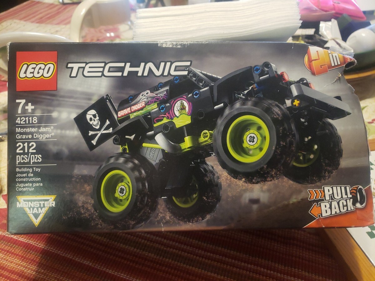 Lego Technic Monster Jam Grave Digger Truck Set Building Kit (212 Pieces)  42118