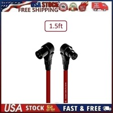 3 Pin XLR Male to Right Angle Female Balanced Microphone Cable Red 1.5ft