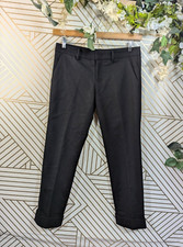 JIL SANDER FOR UNIQLO +J Women's Wool Ankle Pants in Black Cuffed Size 6