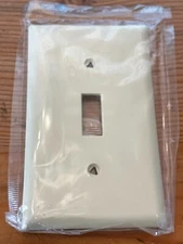 COOPER 1-Gang Unbreakable Toggle Switch Cover Wall Plate ~ Ivory ~ MPN #5134V