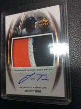 2014 Leaf Trinity Baseball Justin Twine Autograph Auto Jersey Sick Patch A