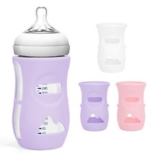 3 Pack Silicone Sleeves for Avent Natural Glass Baby Bottles Anti Breakage B...
