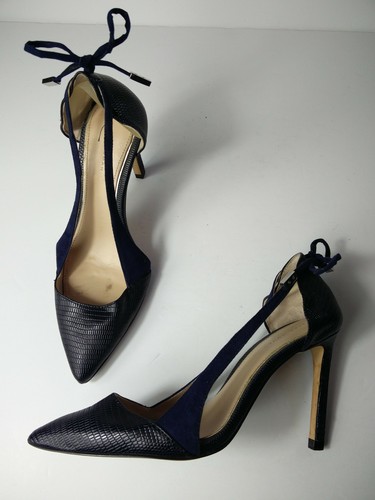 Para mujer Zara Woman UK 3 EU36 Azul Marino Imitación Cuero/Ante De Tacón  Alto Zapatos d 'Orsay | eBay