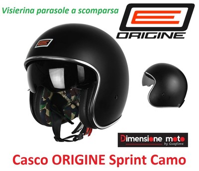 Casco Jet/Tipo Bandit C/Visiera ORIGINE SPRINT Camo Nero Opaco Taglia XL 61  cm | eBay
