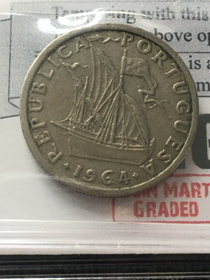 1964  Portugal,  2-1/2 Escudo  Coin Mart Graded**VF-30** KM# 590 - Image 4 of 4