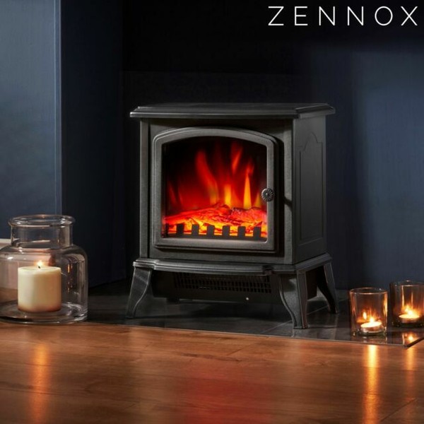 Zennox 2000w Electric Stove Heater Log Burner Fire Effect for sale