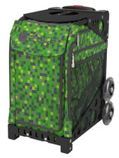 Zuca Green Screen Camo Sport Insert Bag Black Frame Flashing Wheels Travel