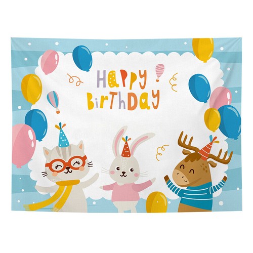Happy Birthday Background Cloth Photo Props Party Decoration New AU - Picture 21 of 34