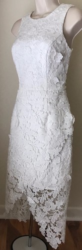 Betsy & Adam Lace Wrap-Front Sheath White Dress NWT Size 2,4 - Picture 6 of 7