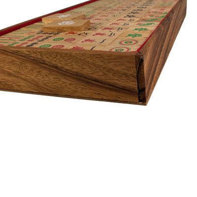 Fair Trade Thai Thailand Holz Regenholz Mah Jong Set (BESCHÄDIGT)