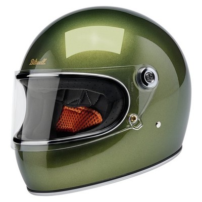 Biltwell Gringo S Motorrad Helm S Grün Metallisiert