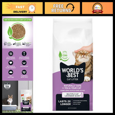 Premium Lavender Cat Litter - 15 lbs, Natural, Quick Clumping, Flushable, 99 Du