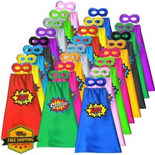ADJOY Superhero Capes and Masks Set - Kids Dress Up Party Costume Assorted Co...