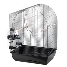 Cage Pour Oiseaux Ollesch Vogelheim Elizabeth Noire 54x39x75 cm Avec Accessoires