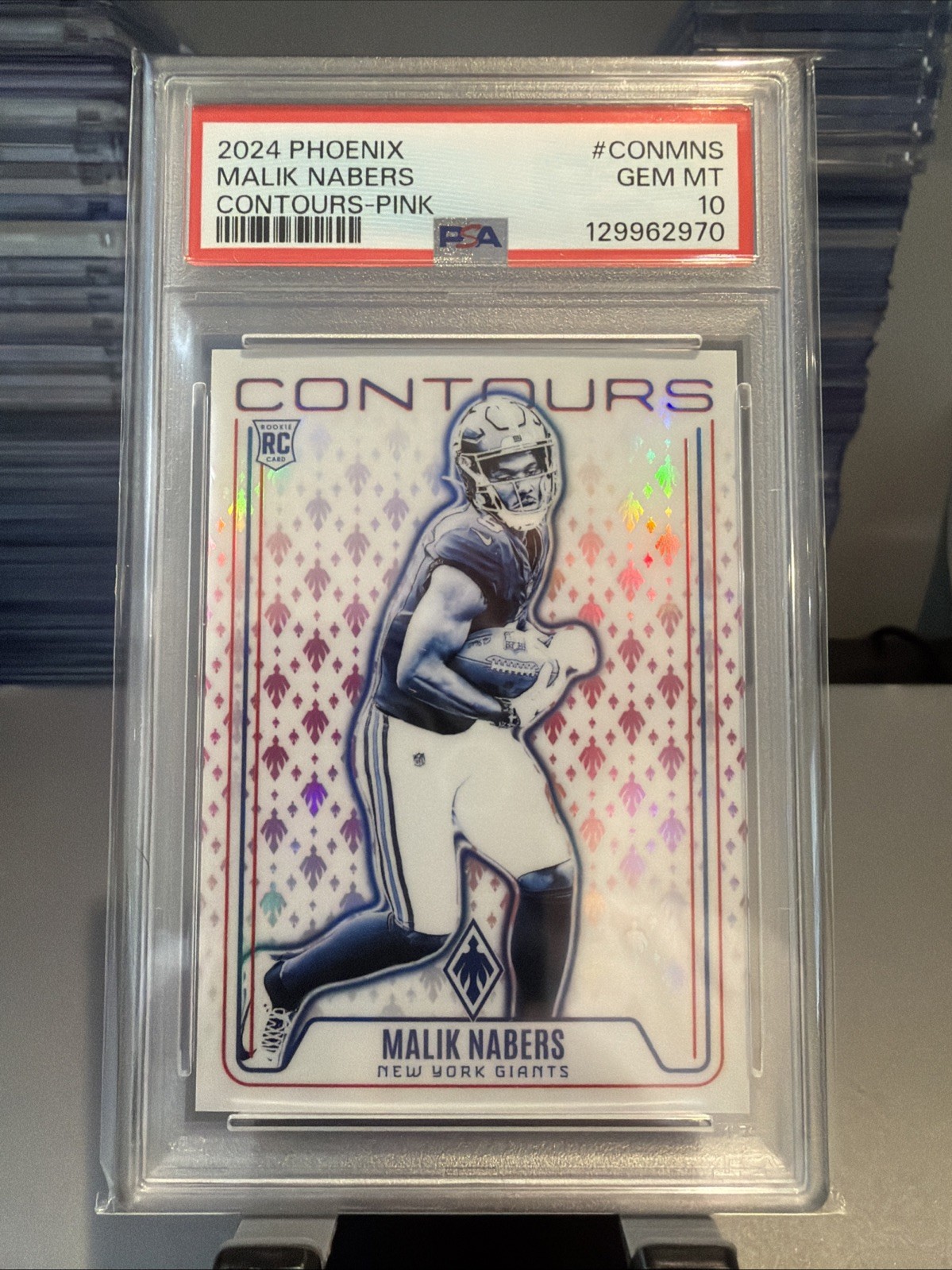 Malik Nabers Panini Phoenix Contours #CONMNS Pink