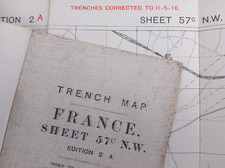 WW1 TRENCH MAP featuring BAPAUME (STRATEGIC OBJECTIVE - BATTLE OF THE SOMME)