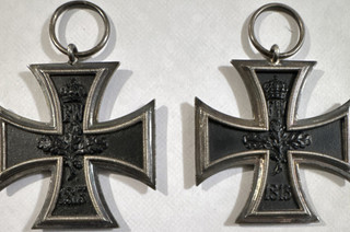 WWI German Iron Cross Style Medal Pendant Lot 2 Pieces (1914 18)