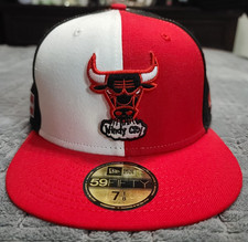 New Era 59Fifty Chicago Bulls NBA Fitted Hat Cap 7 1/8 Red White Black