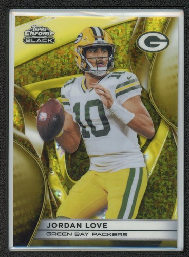 2025 Topps Chrome Black Jordan Love Gold Mini Diamond Refractor #12/50 (DB)