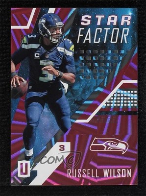2017 Panini Unparalleled Star Factor Pink Wedges 78/99 Russell Wilson #SF-RW 0b3
