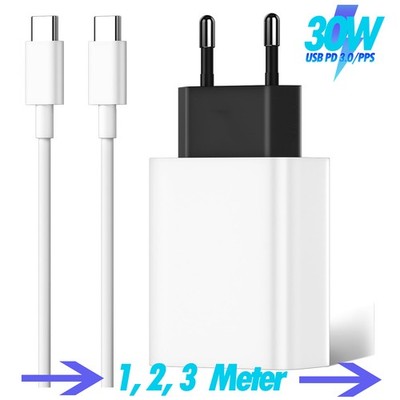 30W USB-C Schnellladegerät mit USB-C Kabel für Google Pixel   Power Netzteil