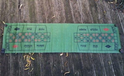Large Vintage K&C London cloth Roulette Mat 1.8 Meters long FREE P&P 