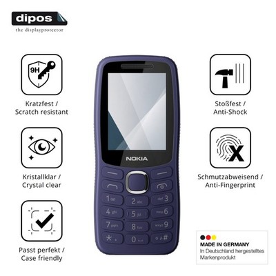 2x Schutzfolie für Nokia 123 Shield - Anti-Shock 9H Folie dipos Glass 