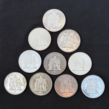10 Belles pièces de 50 Francs argent Hercule