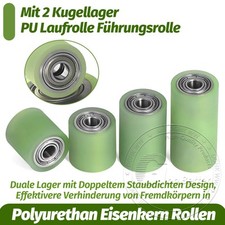 10-20mm Polyurethan Eisenkern Rollen mit 2 Kugellager PU Laufrolle Führungsrolle
