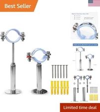 Durable Stainless Steel Wall and Ceiling Mount Pipe Hangers – 48-51mm, 2 Pack