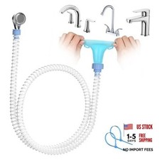 Slip-On Dog Shower Attachment for Bathtub Faucet, Ear-Tab Zip-Tie 5FT