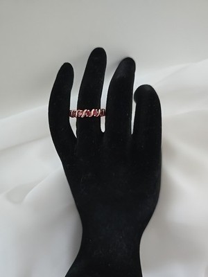 Ross Simons Sterling Gold Vermeil Lab Created Ruby Eternity Band Ring Sz 6