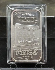 1978 Coca Cola Montgomery Alabama World Wide Mint 1 OZ .999 Fine Silver Bar