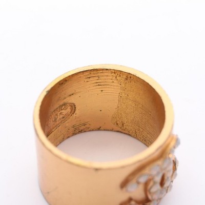 CHANEL CC Logo Ring Gold Plated Gold Used Size 6.5 COCO Mark | eBay