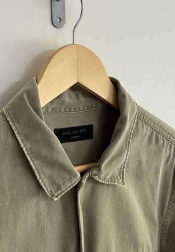 Allsaints “Spotter” Shirt/Overshirt /Shacket Olive Green Medium - Picture 7 of 13