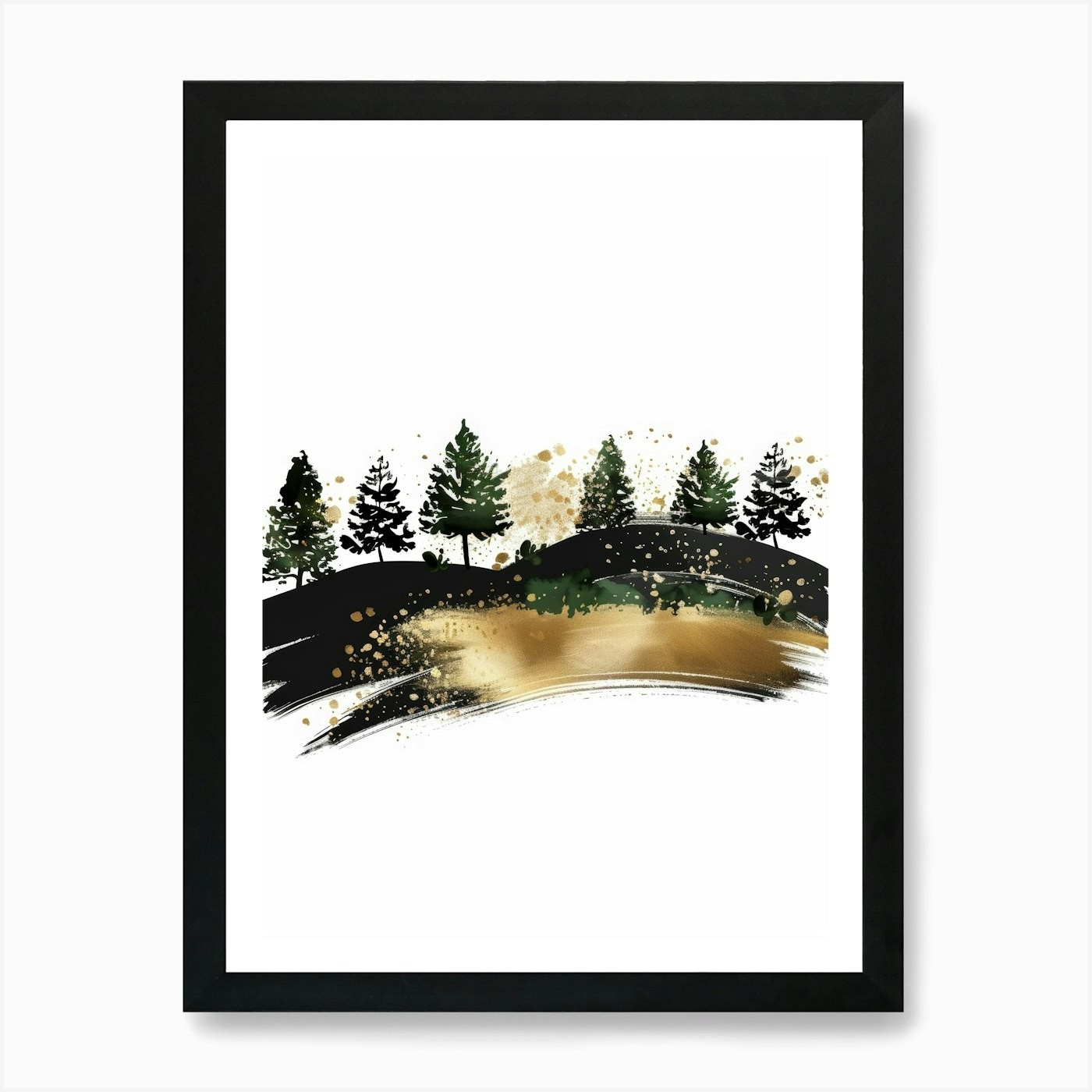 Landscape With Trees 5 Art Print Framed Wall Art Poster Canvas Print Picture