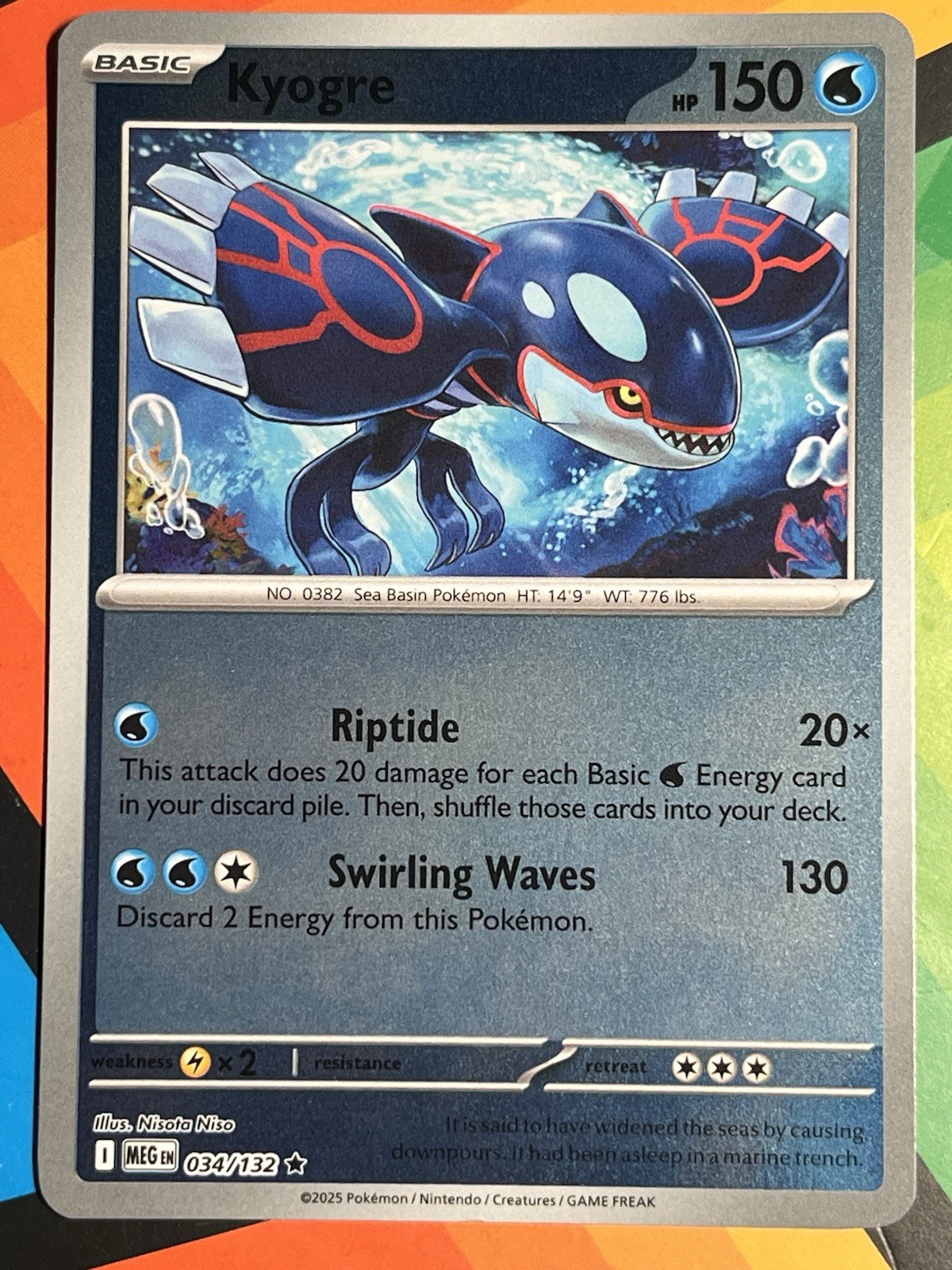 Kyogre 034/132 Me01: Mega Evolution Reverse Holo - Pokemon TCG NM
