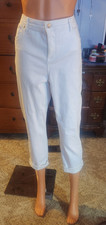 chico's white capri denim jeans size 2 crop 34x23