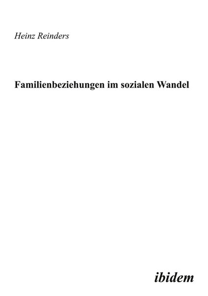 Heinz Reinders | Familienbeziehungen Im Sozialen Wandel | Taschenbuch | Deutsch-image