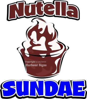 Ice Cream Sundae Nutella DECAL Food Truck Sign Concession Sticker