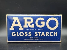 NEW Vintage ARGO Gloss Laundry Starch 16 oz New Old Stock Sealed Blue Box