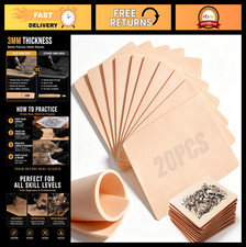 20Pcs 3MM Thick Double-Sided Fake Skin Tattoo Practice Sheets 8x6" for Artists