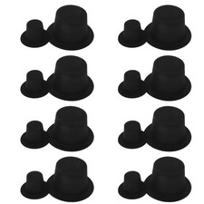 60pcs Black Mini Formal Hats: Miniature Snowman Hats Tiny Caps for Doll Dress