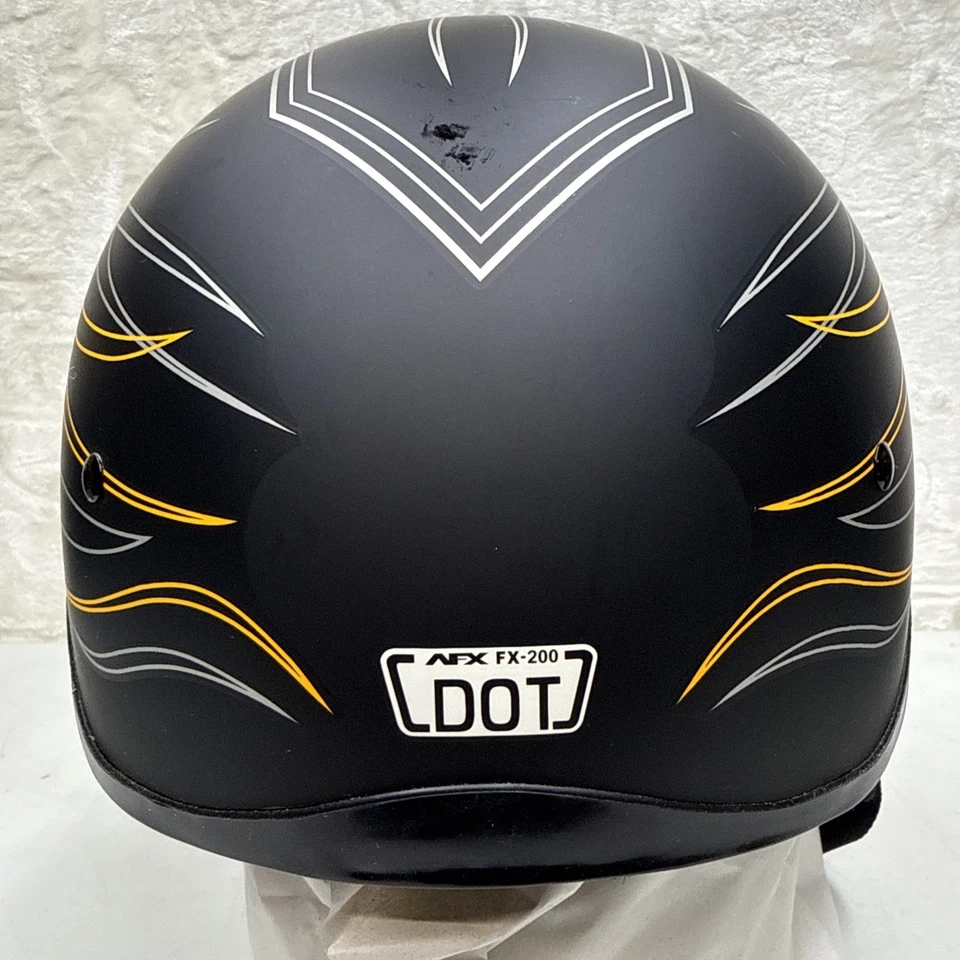 Casco AFX FX-200 negro con rayas naranjas/plateadas - Lg 60-61 cm 23 5/8 - 24 pulgadas Foto 4 de 4