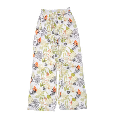Charlie Holiday Mallorca Bask Pant Tropical Floral Linen Wide Leg Pants XS