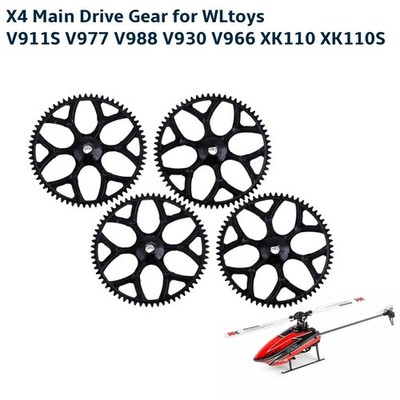 4 Stück RC Hubschrauber Hauptantrieb Zahnrad für WLtoys V911S V977 V988 V930 V966 XK110 S
