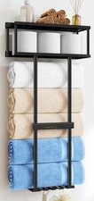 Bathroom Towel Storage Rack, Metal Towel Racks Wall Mounted Can 30.5 IN Black