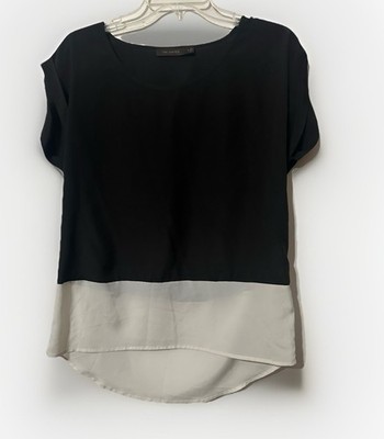 The Limited Medium sleeveless high low top Black & White Sheet Color block